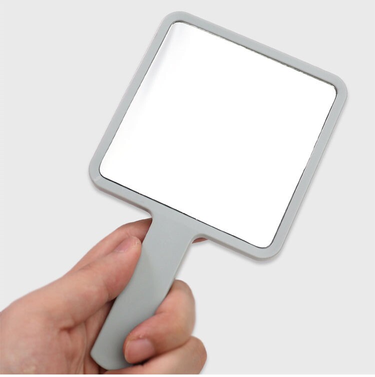 韩版创意化妆镜手柄镜随身便携小镜子小方镜礼品镜迷你手拿小镜子