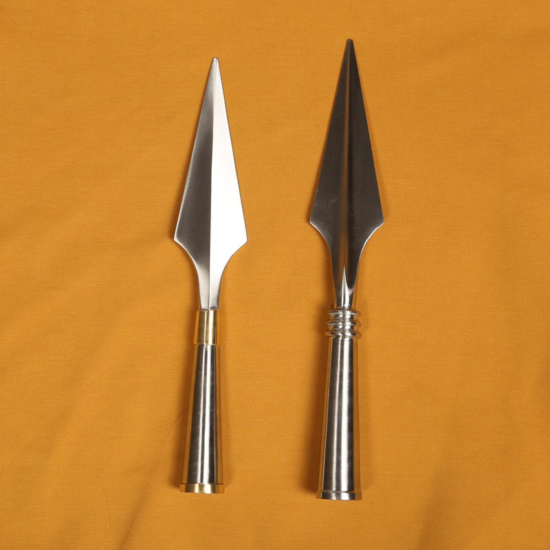 包邮红缨枪头不锈钢一体锻造霸王枪长矛头武术器械红樱枪买一送四