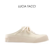 LUCIA TACCI(2021ss original designer New Star Week also the same model) cowhide casual slippers