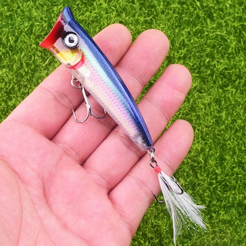 Floating Popper Fishing Lures 80mm 11g Hard Plastic Baits Fresh Water Bass Swimbait Tackle Gear