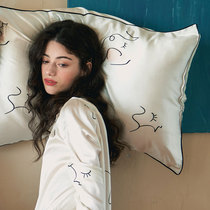 NOT JUST PAJAMA silk pillowcase cool mulberry silk illustration printed single pillowcase wedding companion gift