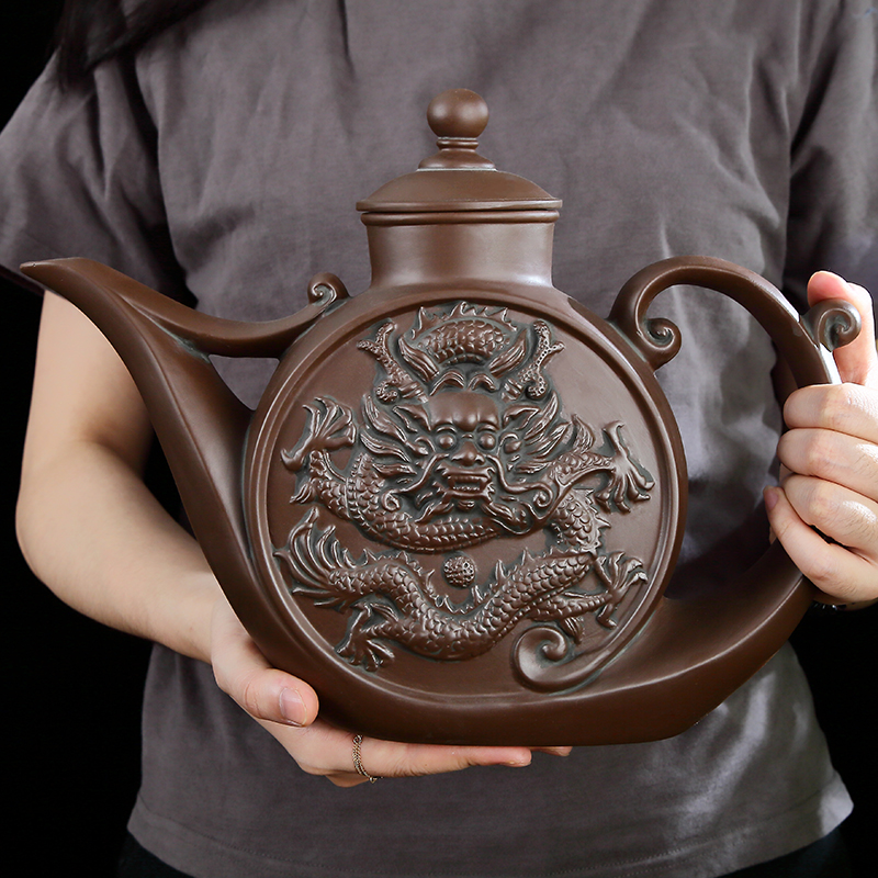 Purple sand tea set imitation bronze color restoring ancient ways are it the slime pot of high - capacity Long Mei kung fu tea zhu mud