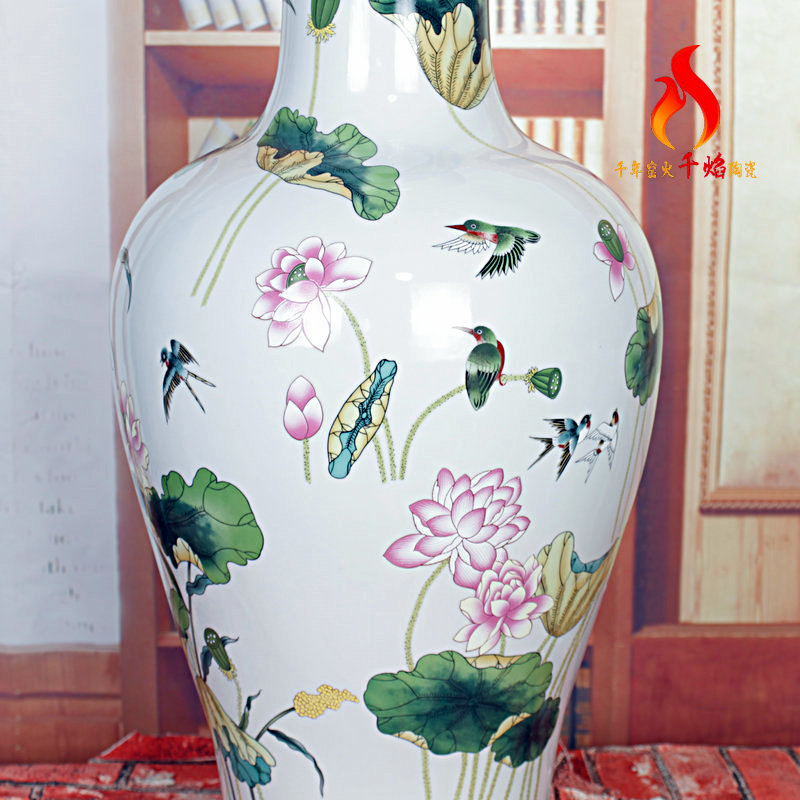 Jingdezhen ceramics vase color lotus fishtail bottles of Chinese style living room home decoration the multi-ethnic study of atherosclerosis (mesa)