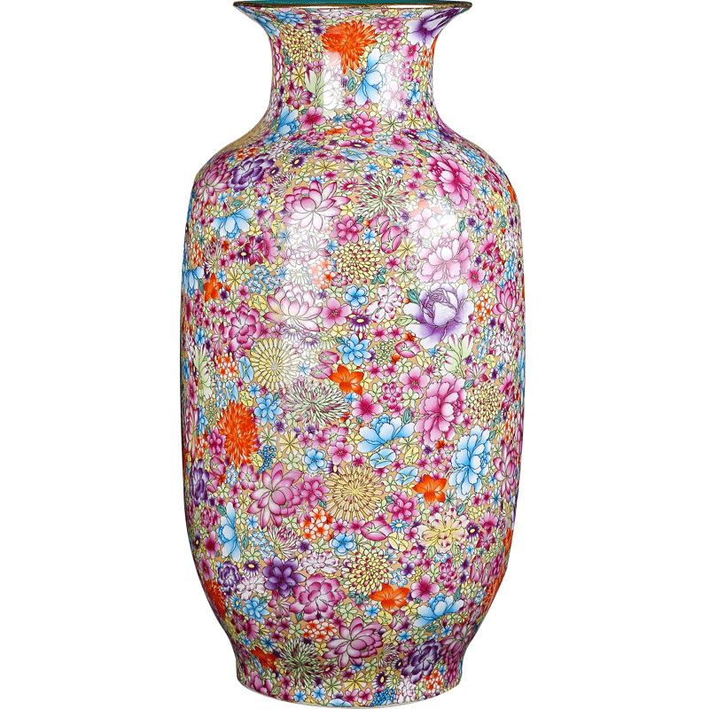 Jingdezhen ceramics vase landing bottom flower idea gourd bottle full of new and traditional Chinese style living room decoration flower arrangement