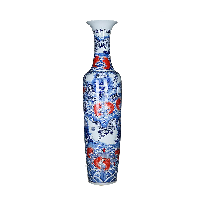 Porcelain of jingdezhen ceramics, Kowloon 18 large carp landing big vase sitting room hotel opening gifts company