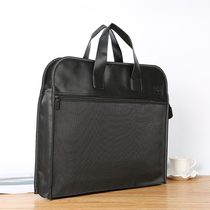 Unte document bag double zipper large capacity A4 tote bag 703 document bag Oxford cloth briefcase conference bag