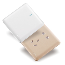 Switch socket household ten-hole 1 generation porcelain white five-hole power supply TV 86 type panel two-open five-hole double control single control