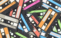 Classic nostalgic genuine old-fashioned old cassette tape player recorder radio tape decoration ornaments shooting props