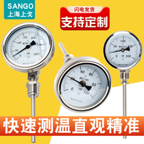 Bimetal thermometer telex stainless steel temperature table 4-20mA shock-resistant radial axis to longitudinal panel