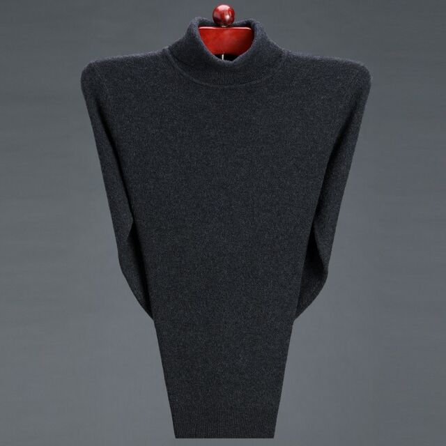 ຫຼຸດລາຄາພິເສດ 100% cashmere sweater sweater men's thickened wool sweater middle-aged and turtleneck sweater father wear