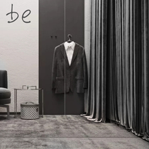 Silk easy gray mink curtain light luxury Nordic model room blackout curtain custom simple solid color living room bedroom