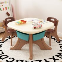 Kindergarten table and chair Baby toy learning table Childrens table Small chair set game Home student writing desk