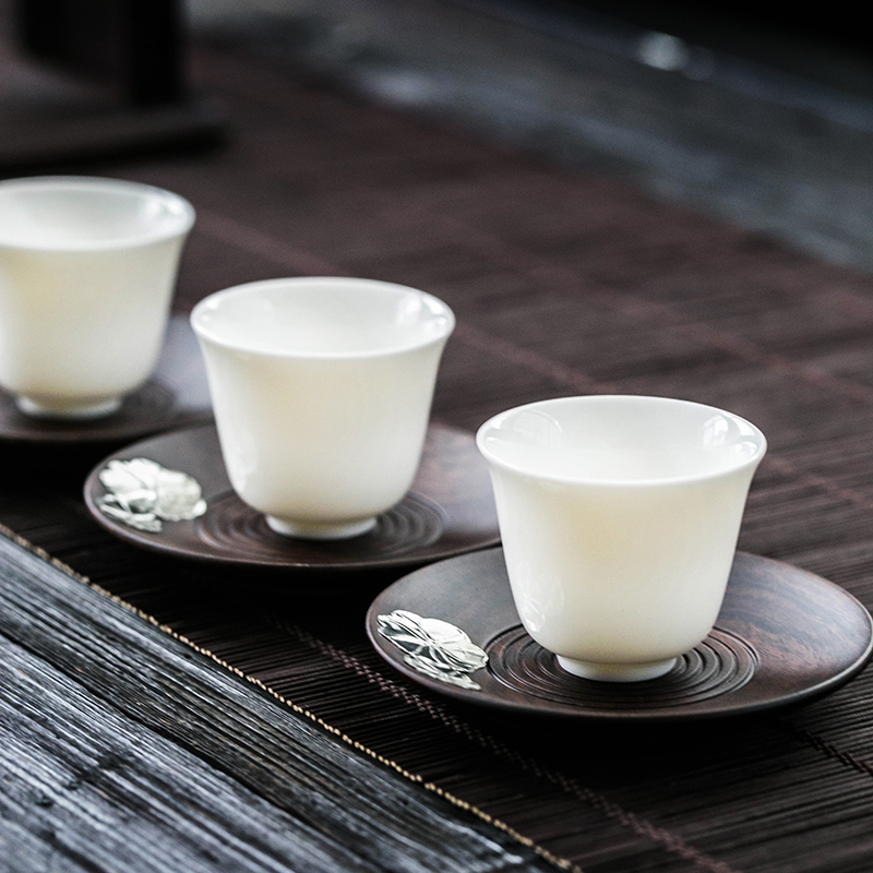 Feng ebony teacup pad on a combination of solid wood, the set of coasters saucer insulation pad tea tea accessories