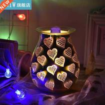 3D Heart-Shaped Glass Aromatherapy Lamp Electric Aroma Lamp