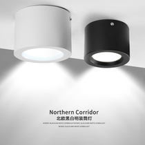 Surface mounted downlight Round hole-free led ceiling light Ceiling commercial spotlight Ultra-thin corridor aisle entrance barrel light