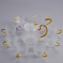 Hide White Glass Tea Set Suit Heat Resistant Tea Set Utilita Tea Suit Home Teapot Tea Cup Daily Style Hammer Kung Fu