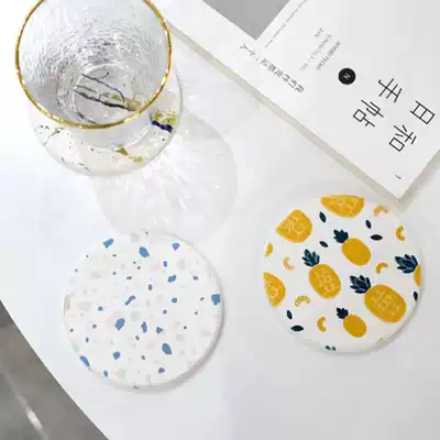 Diatom mud coaster ins Wind tea cup water cup water absorbent cool pad dressing room Nordic sink quick-drying water diatomaceous earth
