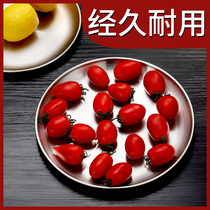 Thickened stainless steel disc Korean barbecue disk Korean country single-store fruit disk round disk with flat chassis