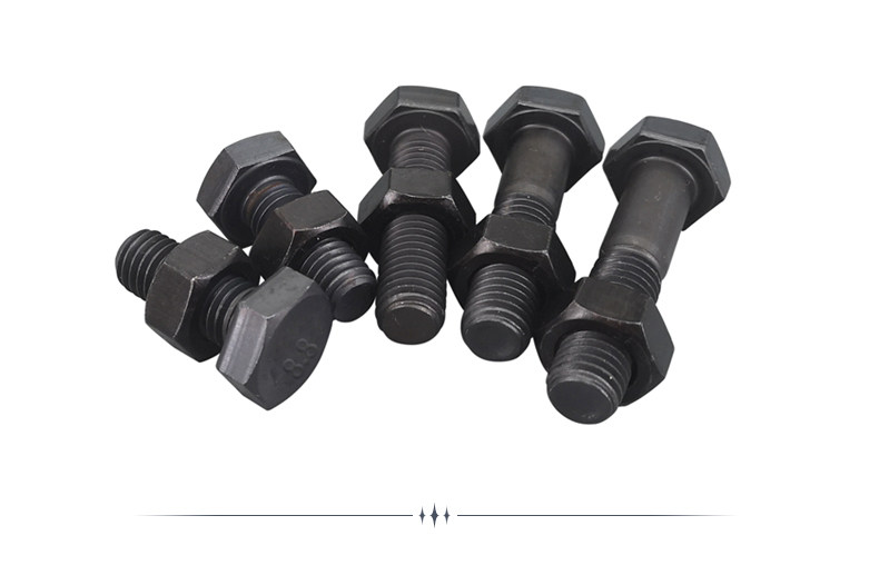 8级外六角螺丝螺母套装/发黑六角头螺栓加长螺杆螺母组合m6m8