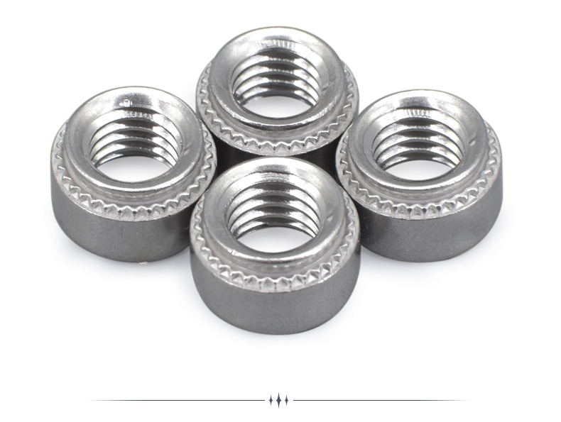 304不锈钢压铆螺母m3m4m5m6m8m10白钢压铆件螺帽压板圆螺母螺丝帽