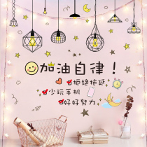 Girl heart inspirational wall stickers Net red dormitory classroom culture stickers room background wall decoration bedroom self-adhesive