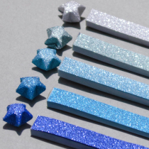 Flash drilling bright powder gradient stars finished stars pentagon artisanal folding paper material wishing to fill
