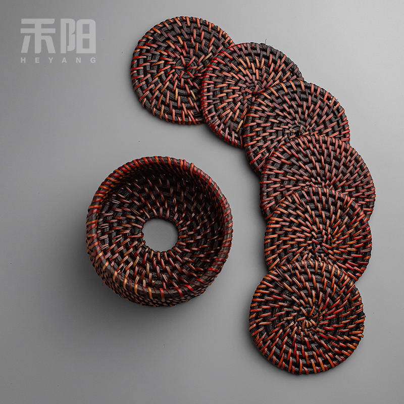 Send Yang old color restoring ancient ways the cane top service up the cup pad barnacles mat pot bearing insulation pad manual zen kung fu tea tea accessories