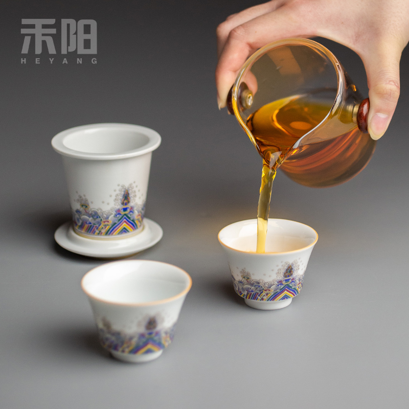 Send Yang ceramic tea tea ware ears against the hot heat - resistant glass teapot contracted portable travel kung fu tea set