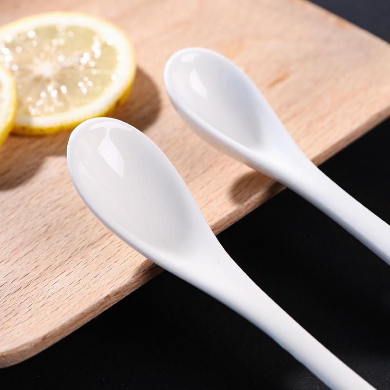 Small coffee spoon stirring spoon ceramic short shank run Chinese long - handled smoothies mixing spoon, dessert spoon ceramic spoon