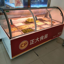 Commercial front and rear freezer duck neck cabinet fresh display cabinet deli cabinet fresh meat freezer straight cold