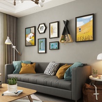 Living room sofa background wall decoration painting hanging painting modern simple Nordic style warm wall painting Morandi color murals