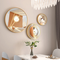 Restaurant hanging painting modern simple light luxury high-end net red dining room abstract punch-free combination set background wall mural