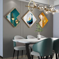 Dining room decorative painting restaurant Wall high-end hanging painting modern simple light luxury high-end combination table background wall painting