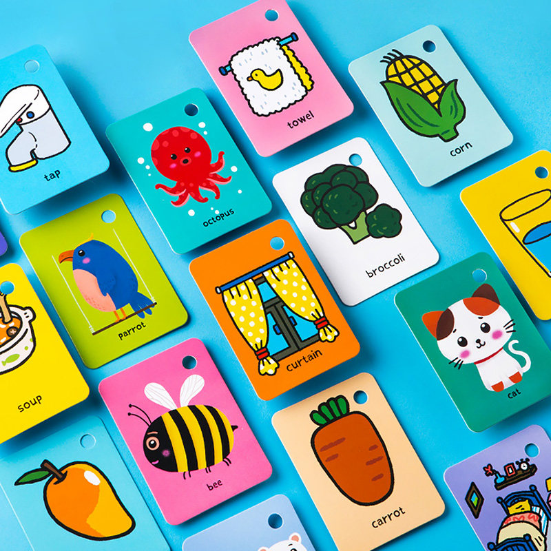 美乐英文早教卡宝宝识字卡片0-3-6岁儿童认字卡片幼儿看图识字卡