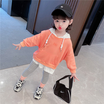 Girls Sports Suit Spring Autumn New Children's Korean Style Foreign Style Baby Girls' Net Red Thin Kids' Fashionable Autumn Clothing