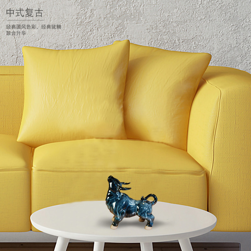 Jun porcelain of jingdezhen ceramics up its zodiac cattle mesa furnishing articles study office sitting room adornment