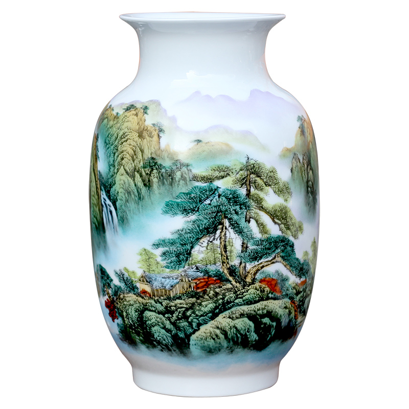 Jingdezhen ceramic landscape vase home sitting room of Chinese style mesa furnishing articles rich ancient frame ornaments handicrafts
