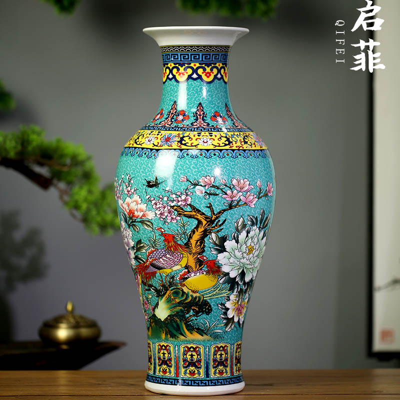 Jingdezhen ceramics mesa of archaize colored enamel vase home sitting room adornment qianlong products copy furnishing articles
