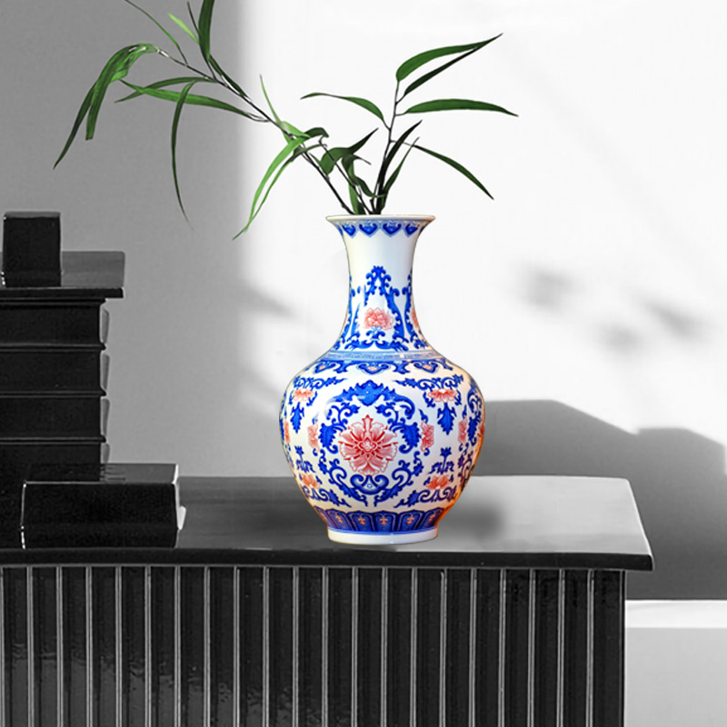 Jingdezhen ceramic blue and white flower vase youligong mesa furnishing articles home sitting room porch rich ancient frame adornment