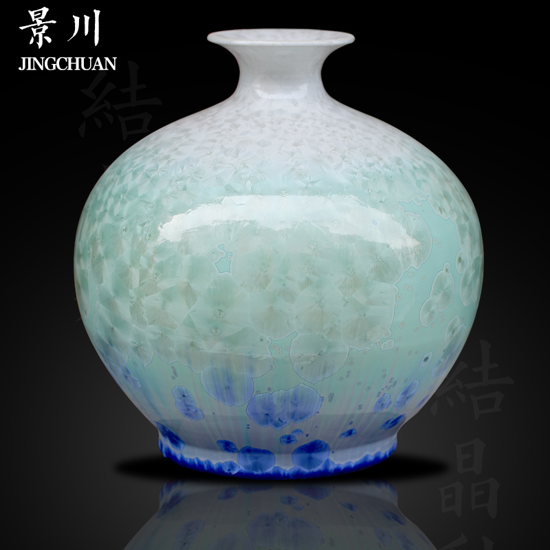 Jingdezhen ceramic up crystalline glaze vase is I and contracted furnishing articles rich ancient frame sitting room adornment flower vase