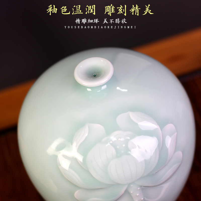 Jingdezhen ceramics shadow blue its peony flower arranging floret bottle housing, I and contracted sitting room furnishings