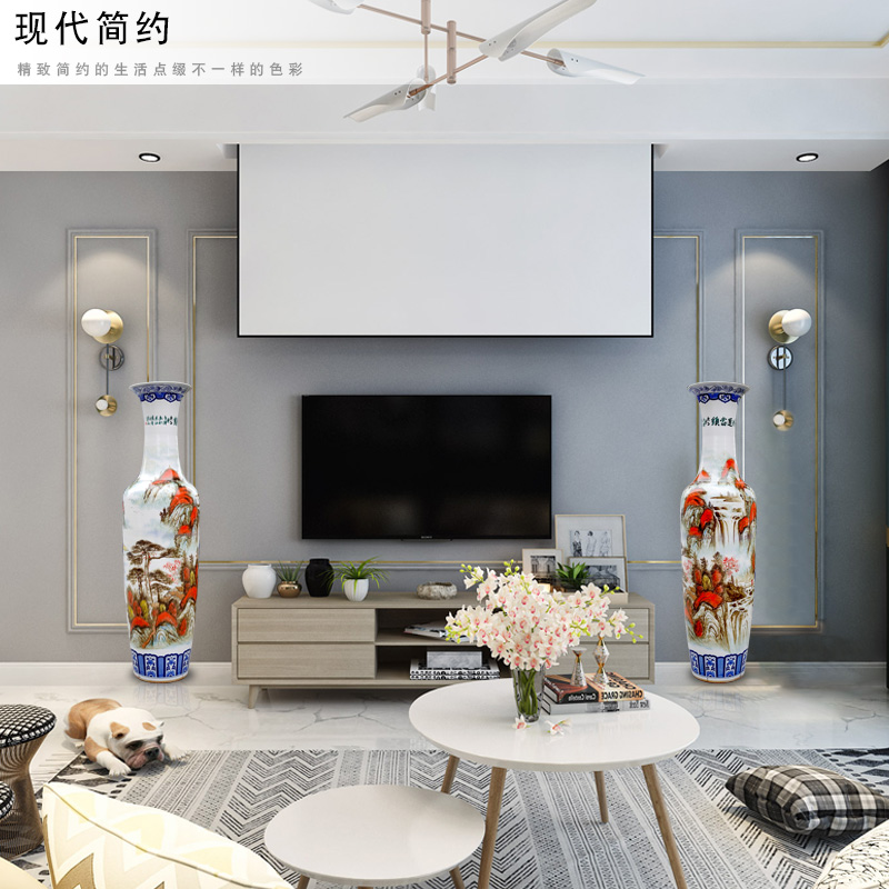 Jingdezhen ceramic hand - made luck of large vases, the sitting room the hotel lobby decorations opening gifts