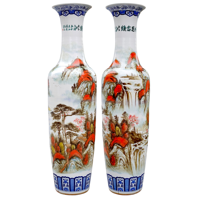 Jingdezhen ceramic hand - made luck of large vases, the sitting room the hotel lobby decorations opening gifts