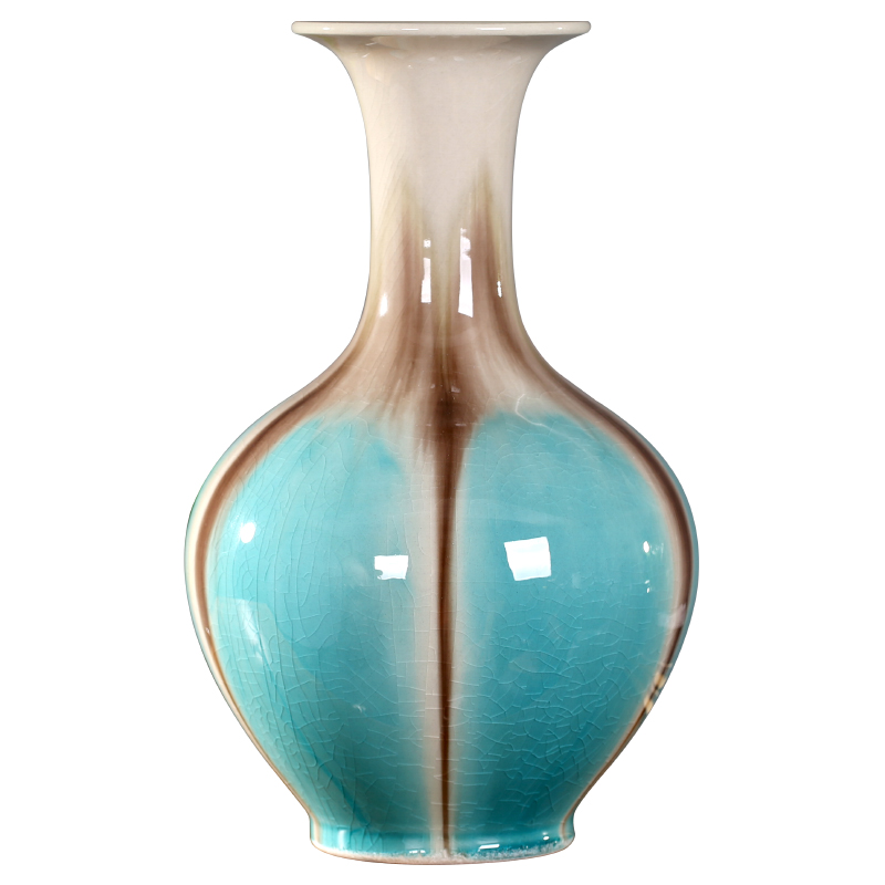 Jingdezhen ceramic household modern pure and fresh and contracted sitting room adornment dry flower flower bottle mesa of office furnishing articles