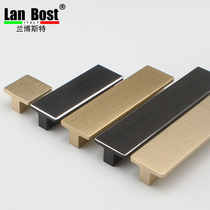 Lambost cabinet door handle Modern simple copper black square handle Nordic American wardrobe cabinet handle