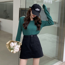 Denim Short Skirt Woman Inner Lining High Waist Summer Han Edition Style Retro Skirt Brief About 100 Hitch A Character Dress I Half Body Dress Woman