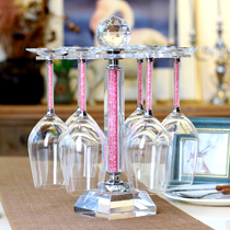 Crystal glass wine glass holder cup holder red wine glass diamond wine glass household high-footed wine set decanter