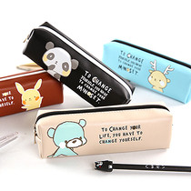 Nine years six classes cartoon Korean style boys and girls small fresh kindergarten pencil bag Junior high school net red cute large capacity pencil box High school creative multi-purpose stationery bag Primary school stationery box