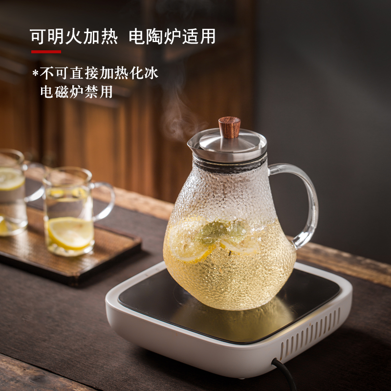 Cool Pyrex large capacity electric kettle TaoLu special high temperature resistant hammer stainless steel filter tea set