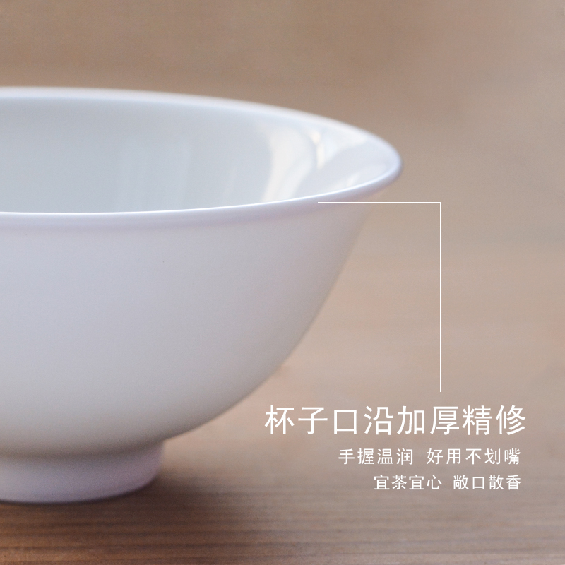 Jingdezhen ceramic cups of a single pure manual master cup kung fu tea tea set large white porcelain bowl sample tea cup